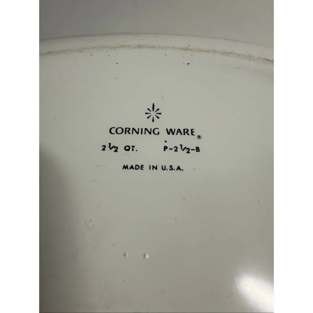 VNG Corning Ware Blue Corn Flower Casserole Dish Clear Lid 2 1/2 QT (P-2 1/2-B)